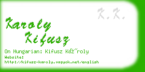 karoly kifusz business card